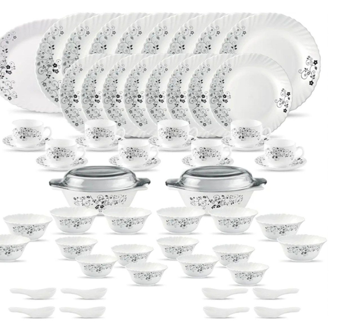 La Opala Opal Glass Dinner Set 61 Pcs 2703 – Best Price in India