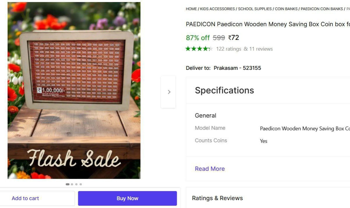Shopsy Wooden Money Saving Box - 72check Min Buy Qnty – Best Price in India