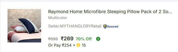 - Raymond Sleeping Pillow Pack Of 2 At Rs 269 Master Link - – Best Price in