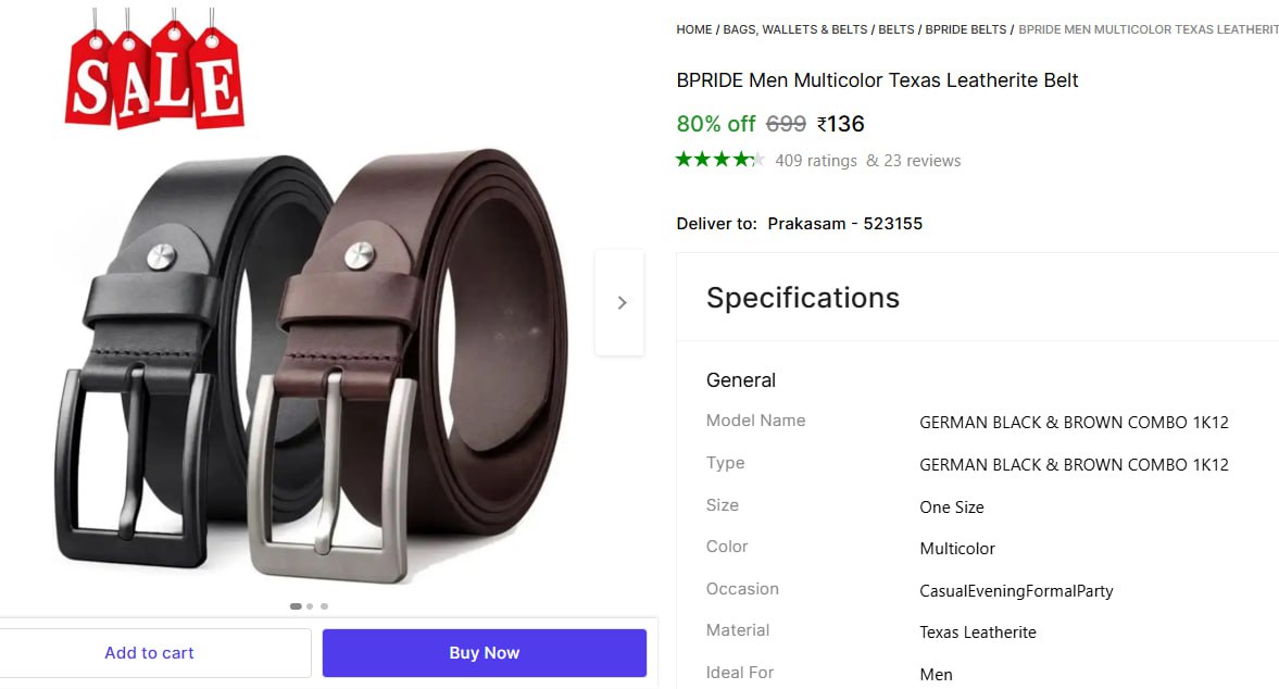 Texas Leatherite Belt Combo 136 – Best Price in India