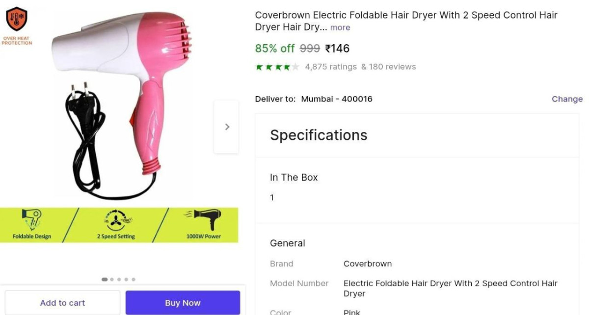 Grab Hair Dryer At 146 – Best Price in India