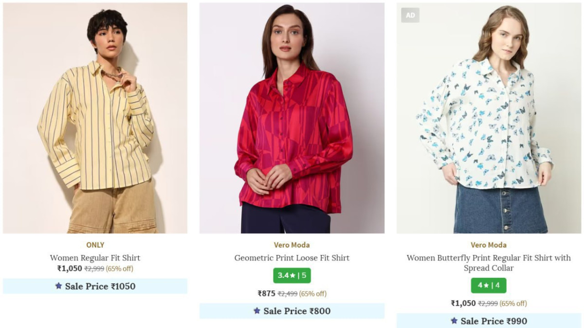 Ajio Vero Moda Min 60 Largerst Trends Collection Min 65 Netplay Dnmx And Mo