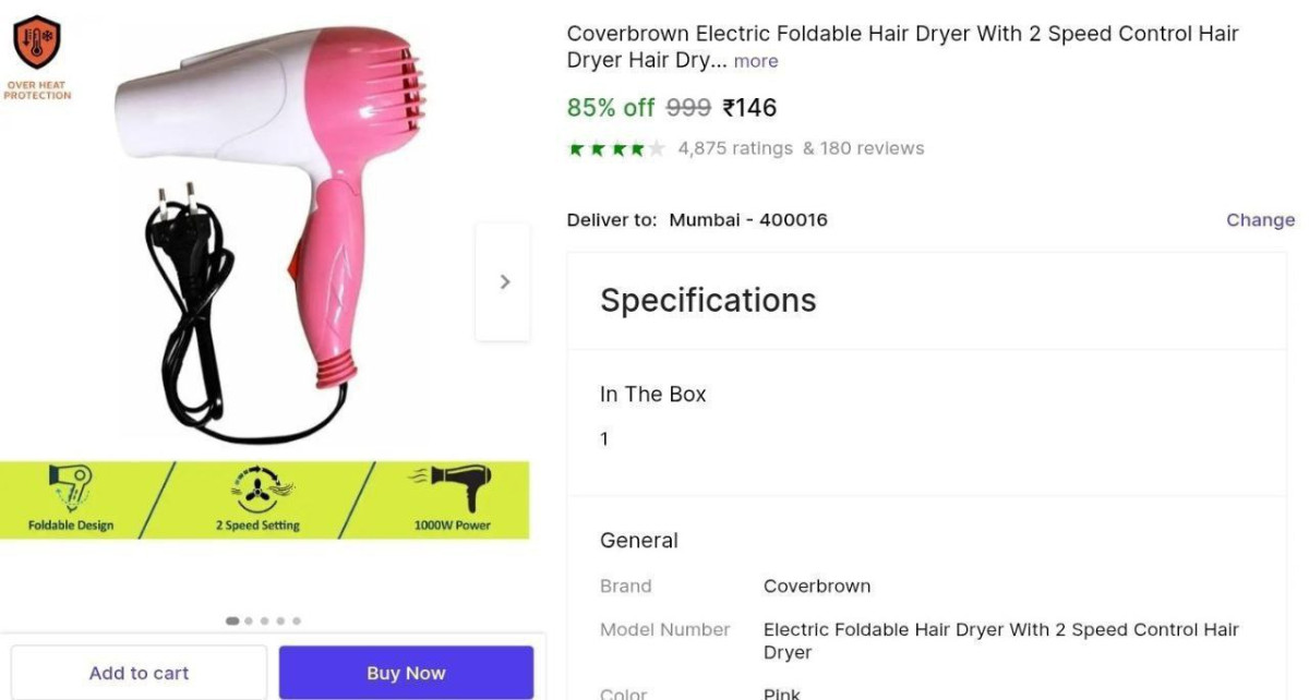 Grab Hair Dryer At 146 – Best Price in India