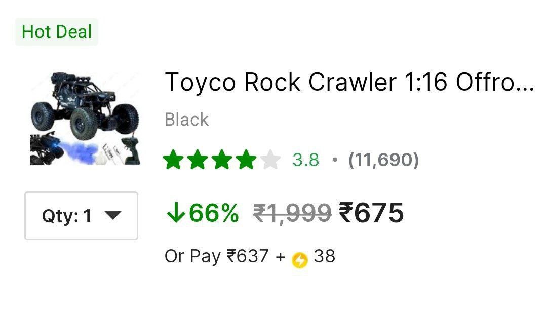 Loot Rock Crawler Rechargeable Monster Rc Car With Smoke 675 – Best Price i