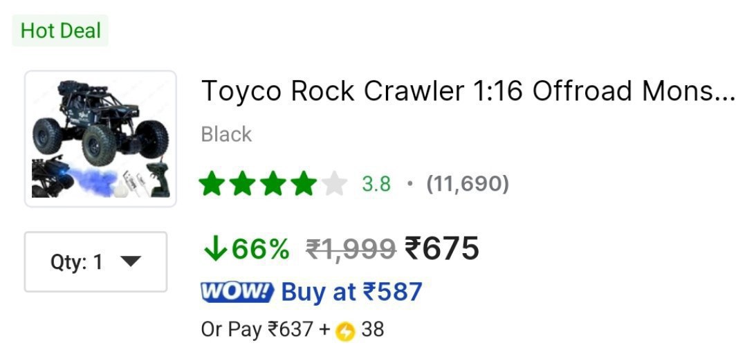 Loot Rock Crawler Rechargeable Monster Rc Car With Smoke At 675 – Best Pric