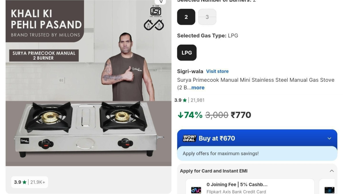 Sigri-wala Stainless Steel 2 Burner Gas Stove At 770 More Deals Click Here 