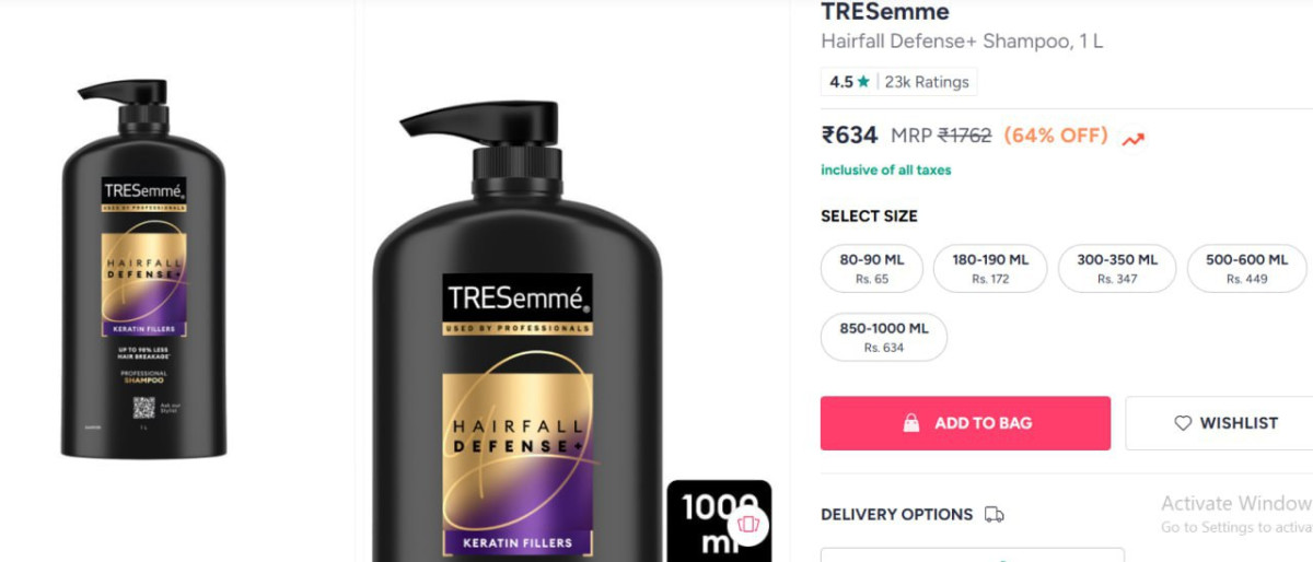 Myntra Flat 64 On Tresemme Hairfall Defense Shampoo 1 Lflat 55 On Tresemme 
