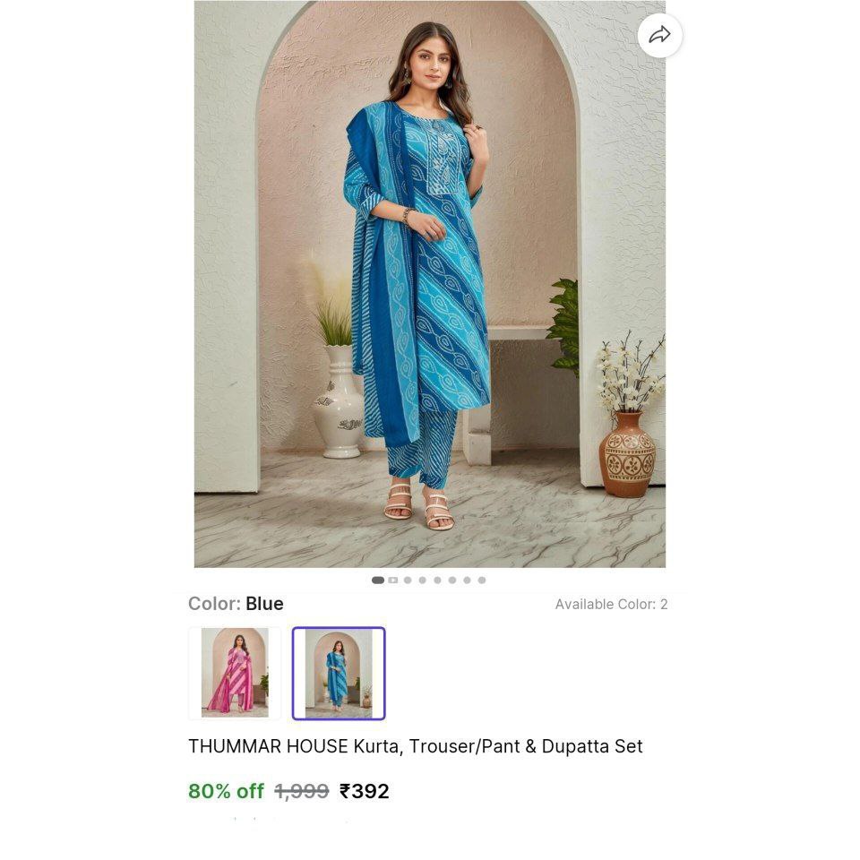 Women Kurta Pant Dupatta Set 392 – Best Price in India