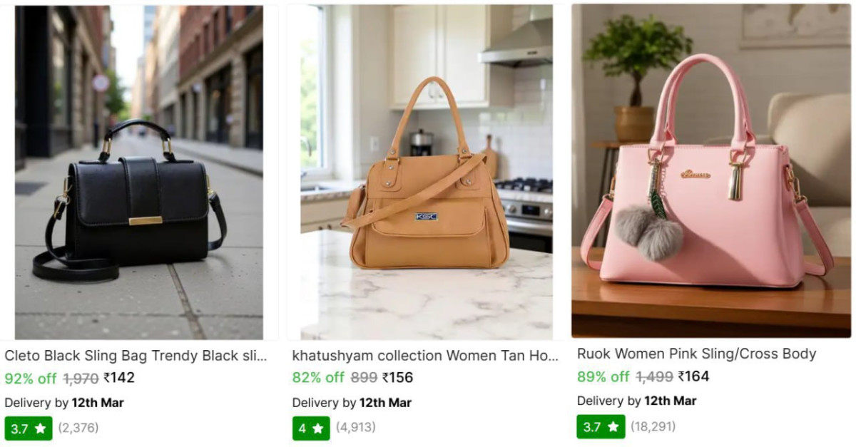 Handbags And Sling Bags From 142more – Best Price in India