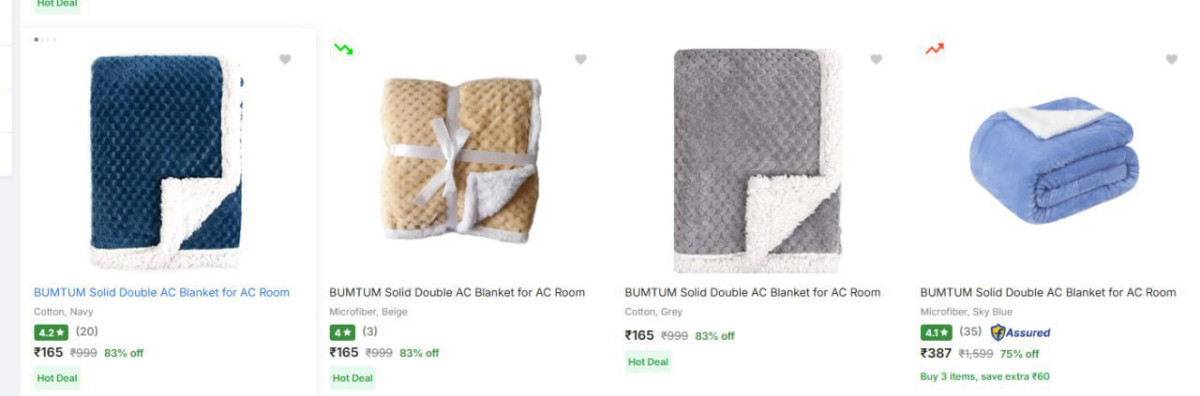 - Ac Room Blanketsstarting Rs 124 – Best Price in India