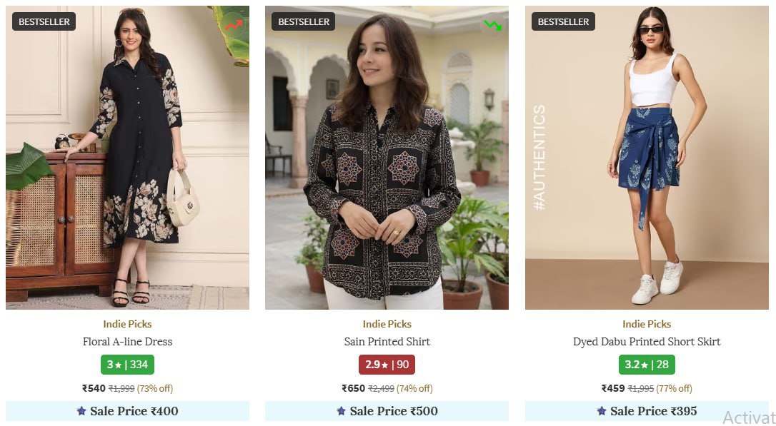 Ajio Indie Picks Modern Indian Wear Made Easy Shop Indie Picks Min 65 Link