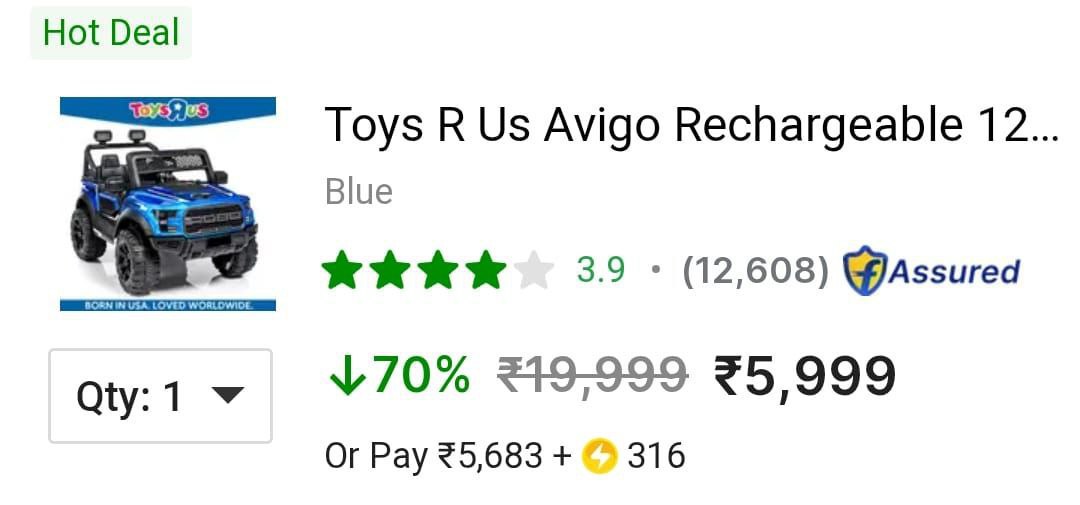 Lowest Battery Operated Jeep Ride On Car 5999extra 10 Discount Using Sbi Cr