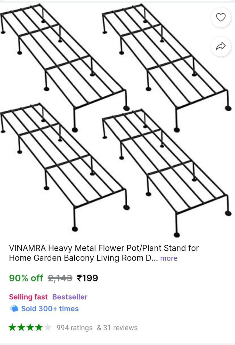 Metal Flower Pot Plant Stand (pack Of 4) 199 – Best Price in India