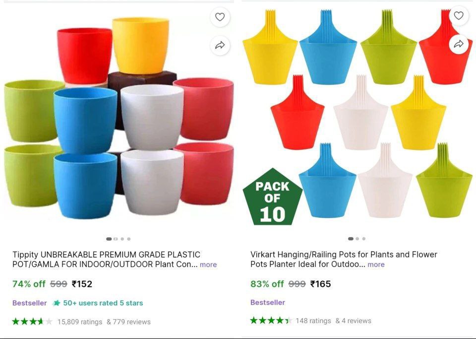 Balcony Plant Container Set (pack Of 10) 165 152 – Best Price in India