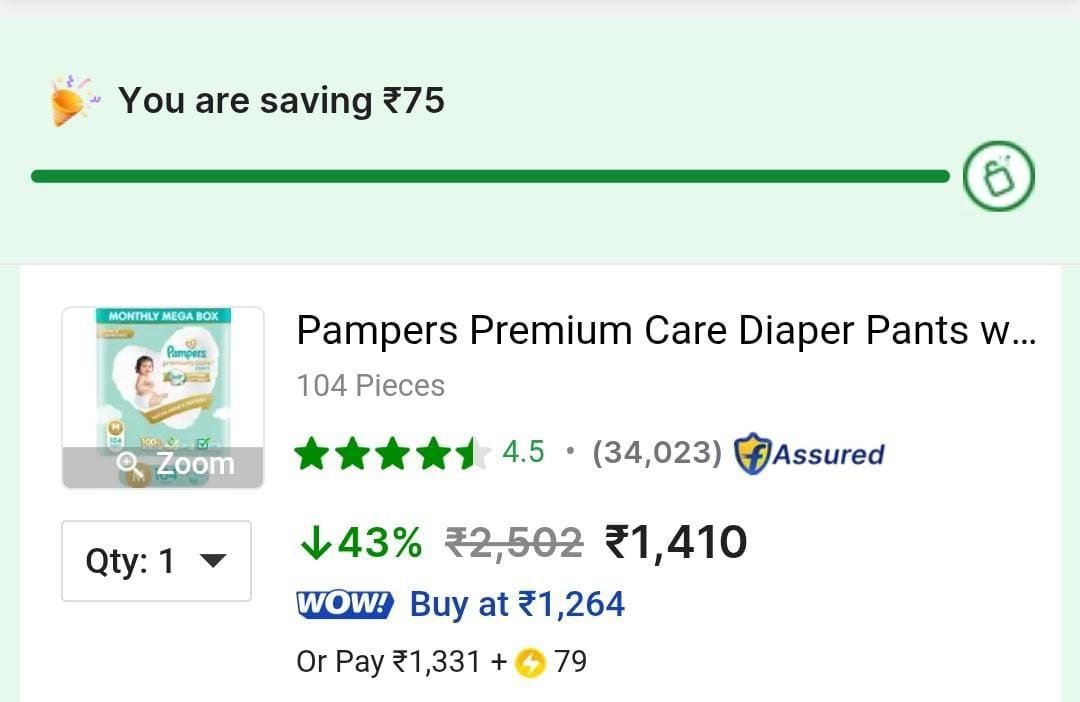 Grab Pampers Premium Care Diaper Pants (m 104 Pieces) 1410add To Cart Will 