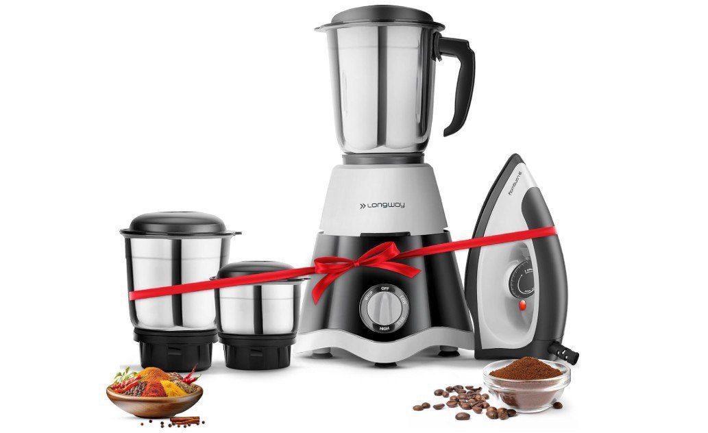 Grab 1 599longway Super Dlx Mixer Grinder With Kwid 1100w Dry Iron Up To 70
