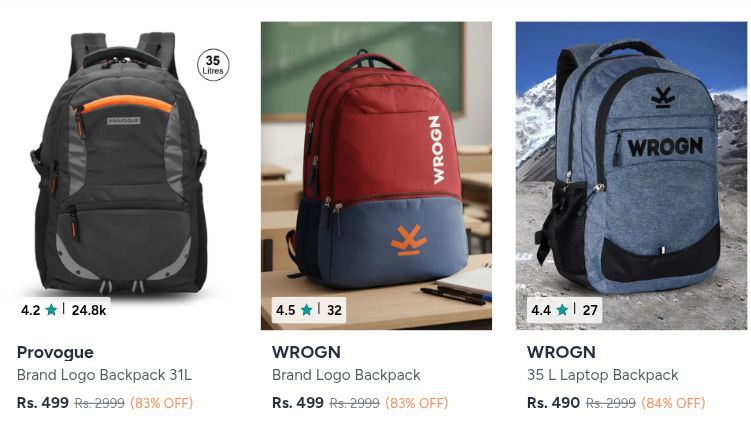 Accessories Loot Deals On Myntra Women Handbags Clutches Backpacks Under 49