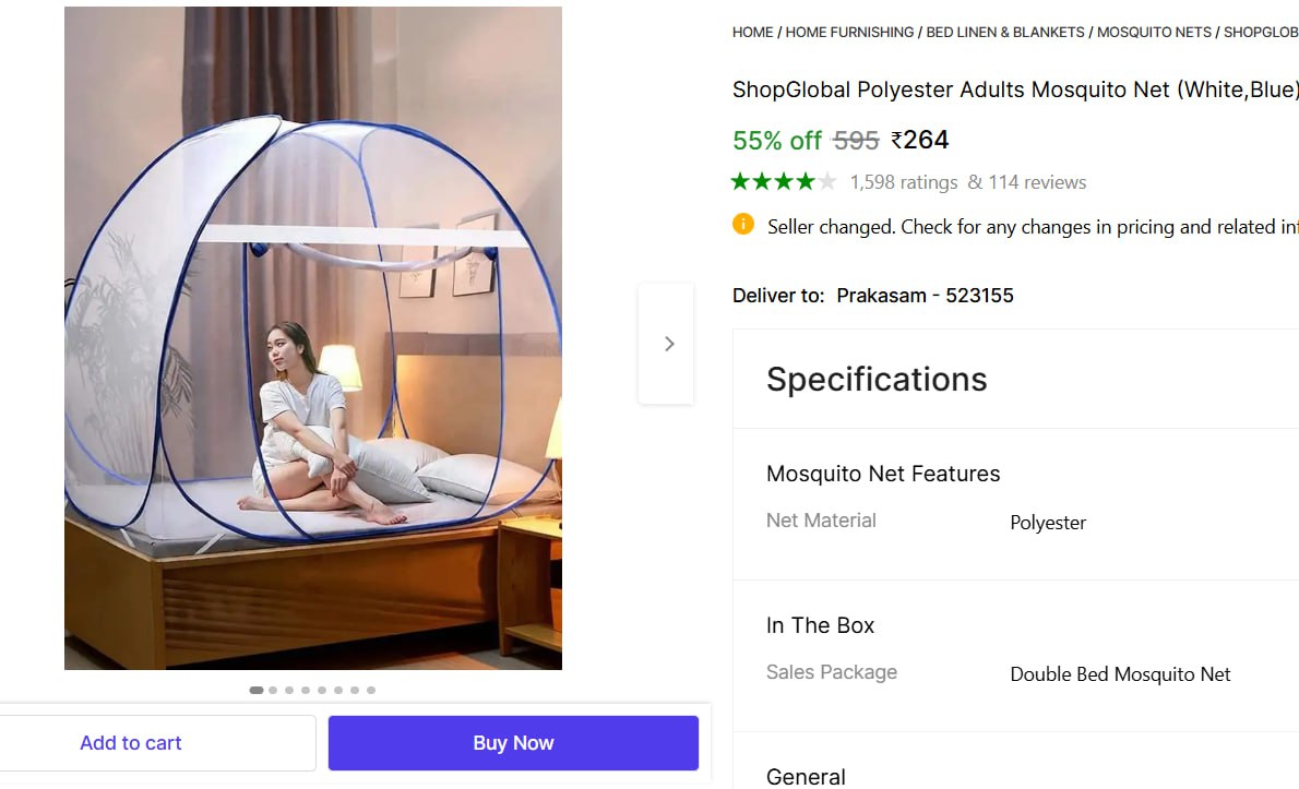 Double Bed Foldable Mosquito Net 264 – Best Price in India