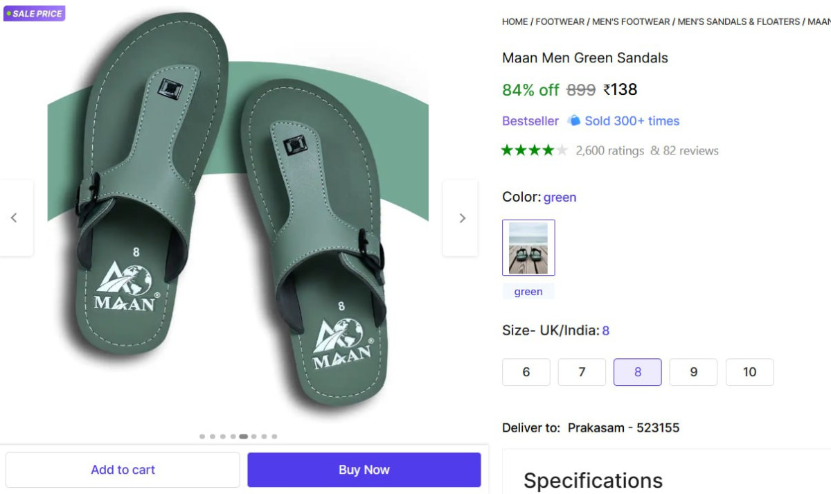 Men Green Sandals 138 – Best Price in India