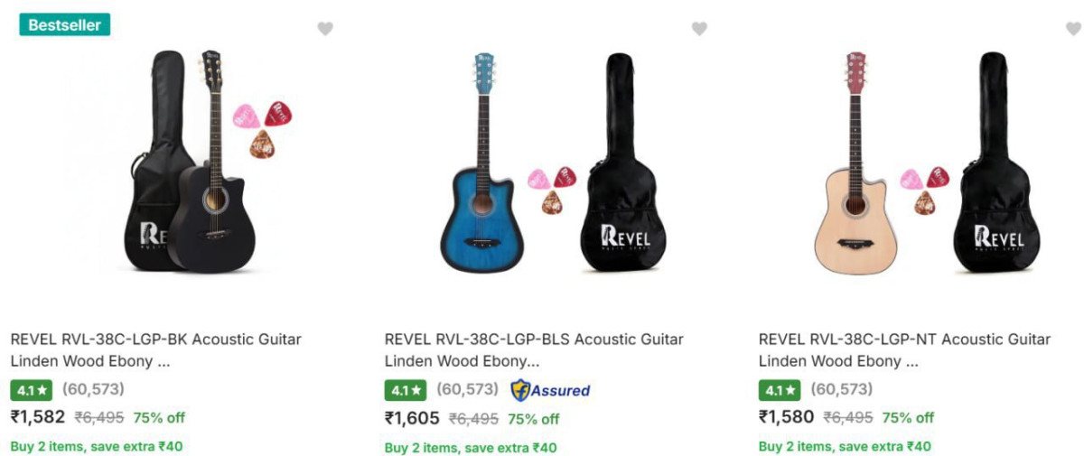 Lowest Guitars Starts 1469 – Best Price in India