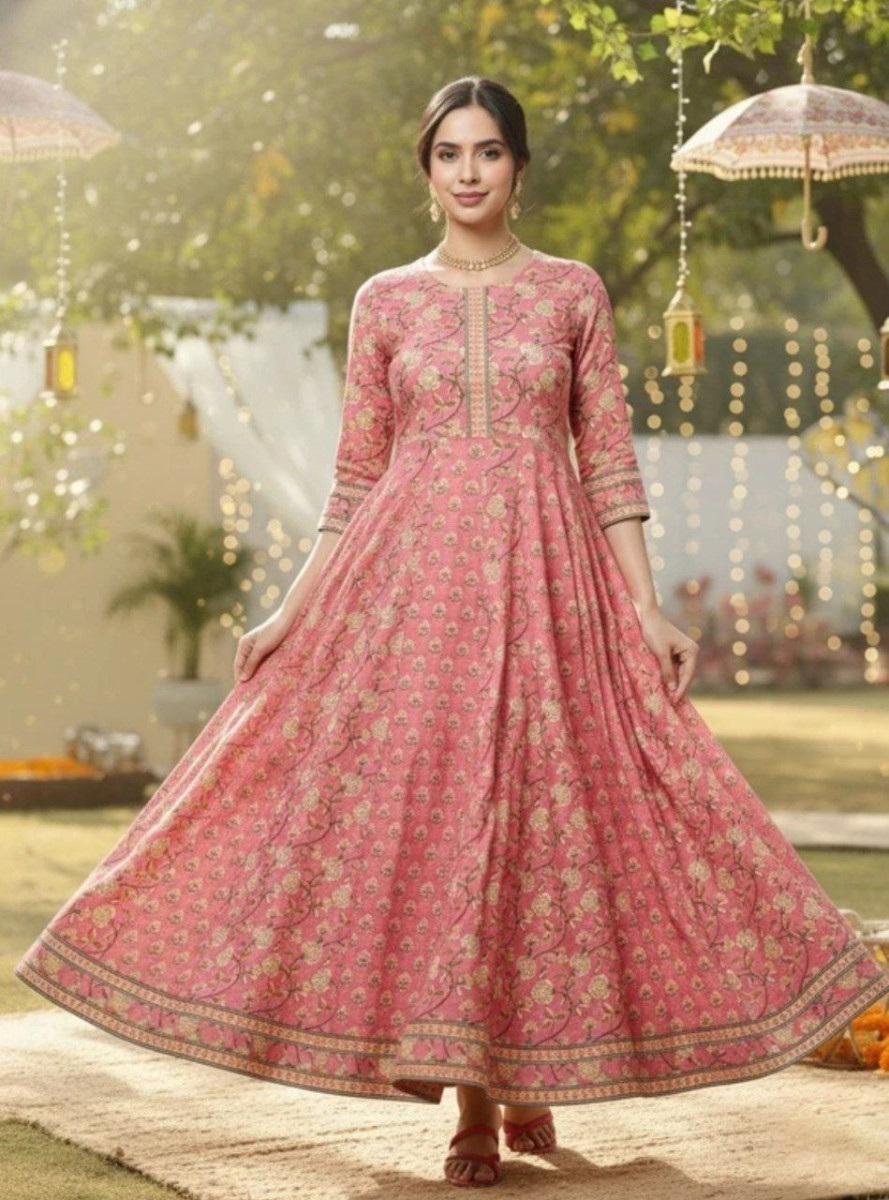Women Printed Pure Cotton Anarkali Kurta 414 – Best Price in India