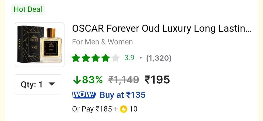 Loot Oscar Perfume ( 100ml) For Men Women 195138 Oscar Perfumes 90 More Dea