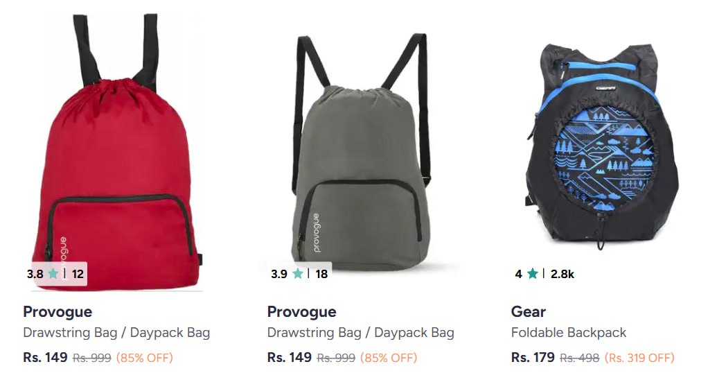 Branded Backpacks From Rs 149 – Best Price in India