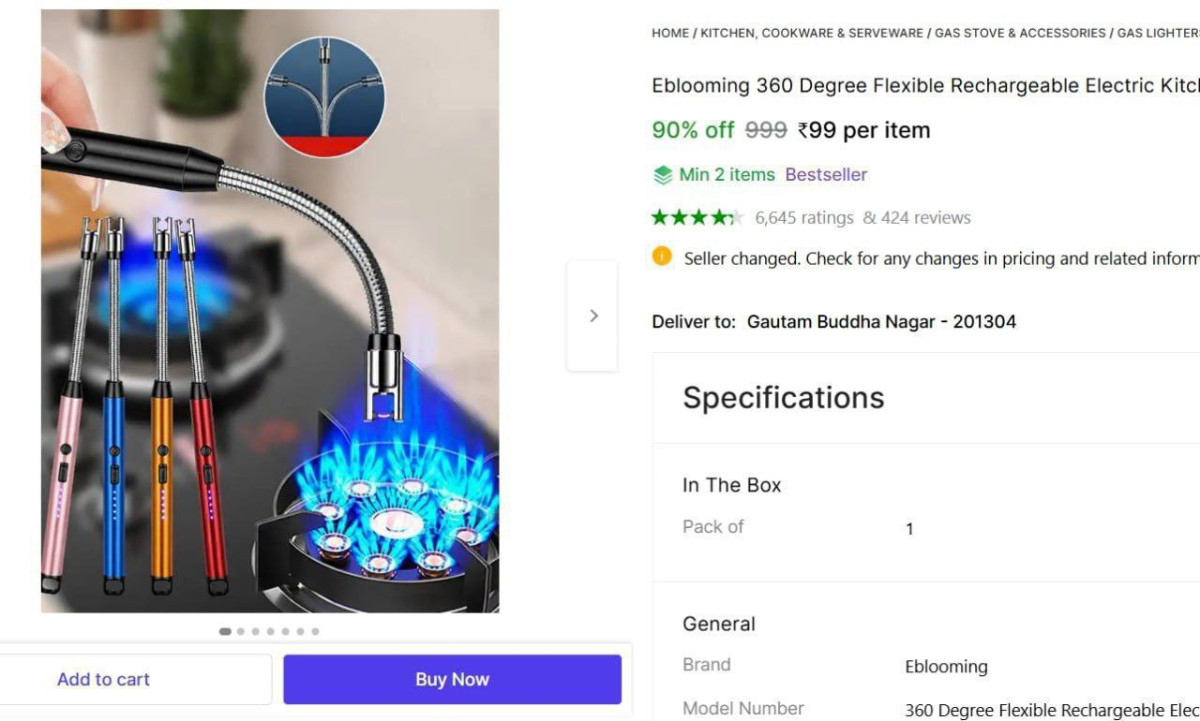 Rechargeable Electric Kitchen Lighter At 92 Min Buy 2 Qnty – Best Price in 
