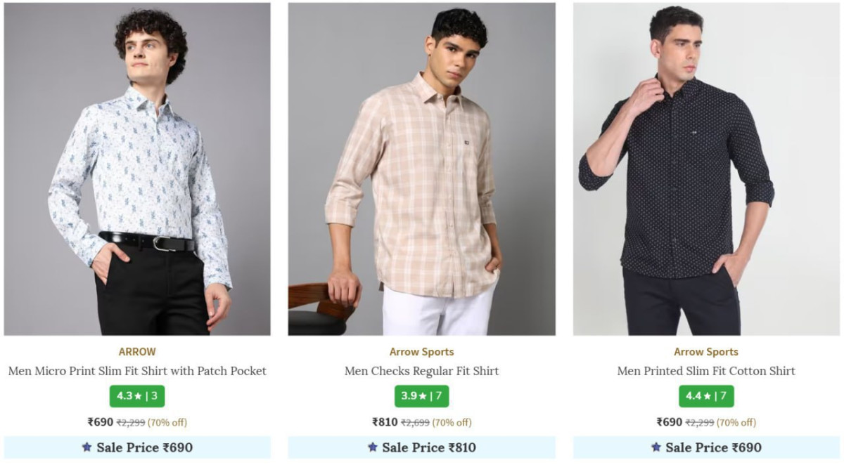 Ajio 70-80 On Arrow Sports Clothing – Best Price in India
