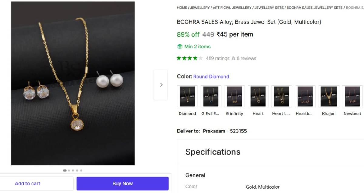 Earring And Necklace Set At 45 – Best Price in India