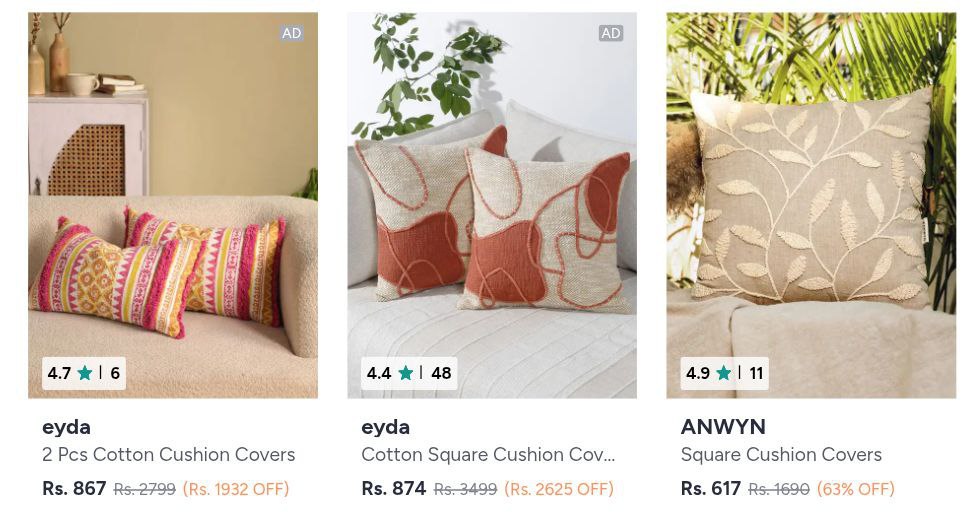 Home Essentials Deals On Myntra Embroidered Cushion Covers Min 60 Saree Org