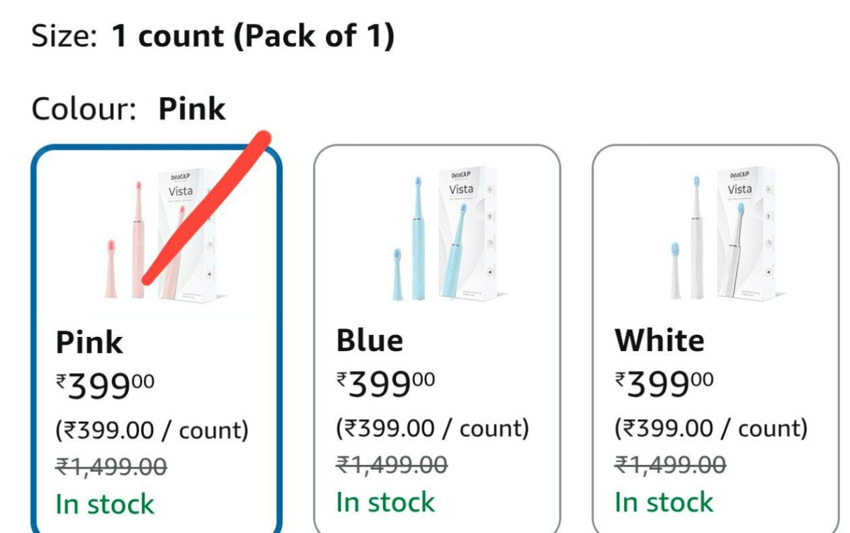 Grabbeatxp Vista Sonic Electric Toothbrush With 2 Brush Heads 399available 