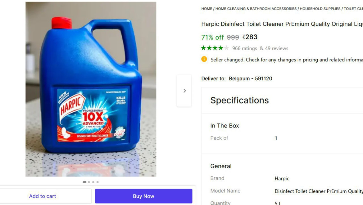 Harpic Liquid Toilet Cleaner (5 L) 283 – Best Price in India
