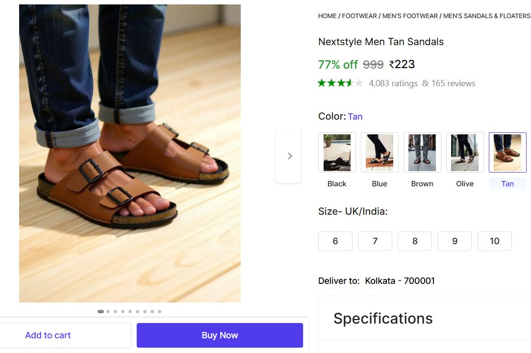 Grab Men S Sandal At 223 – Best Price in India