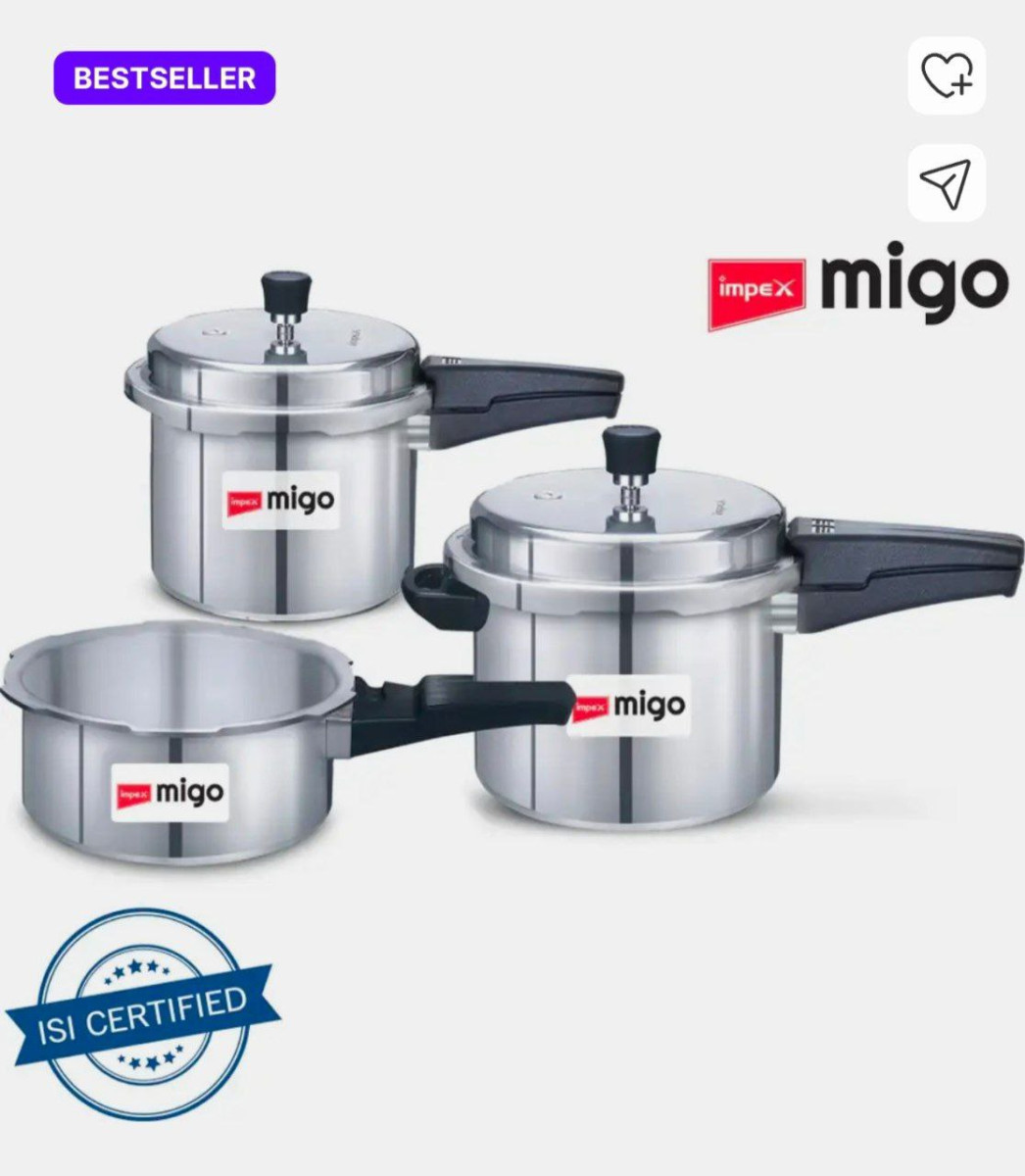 Pressure Cookers Pack Of 3 (2l 3l 5l) With Induction Bottom At Rs 1439lunch