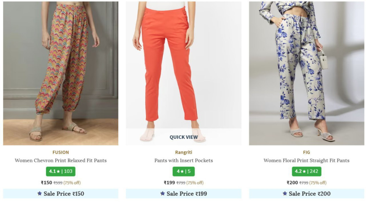 Cargo Pants Starts 150men Women – Best Price in India