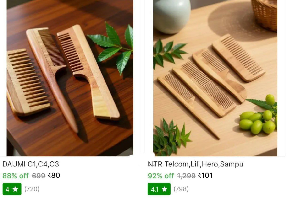 Wooden Comb Set (pack Of 3 4) 80 101 More – Best Price in India