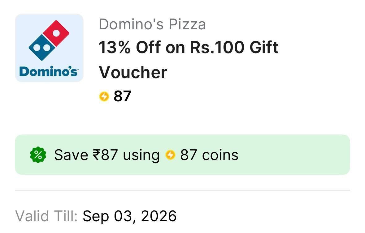 Flipkart Get 100 Dominos Gv Using 87 Supercoin Claim Account Specific – Bes