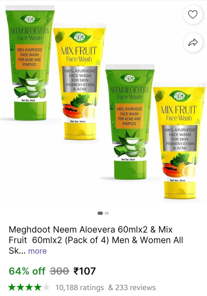 Face Wash (pack Of 4 240 Ml) 107 – Best Price in India