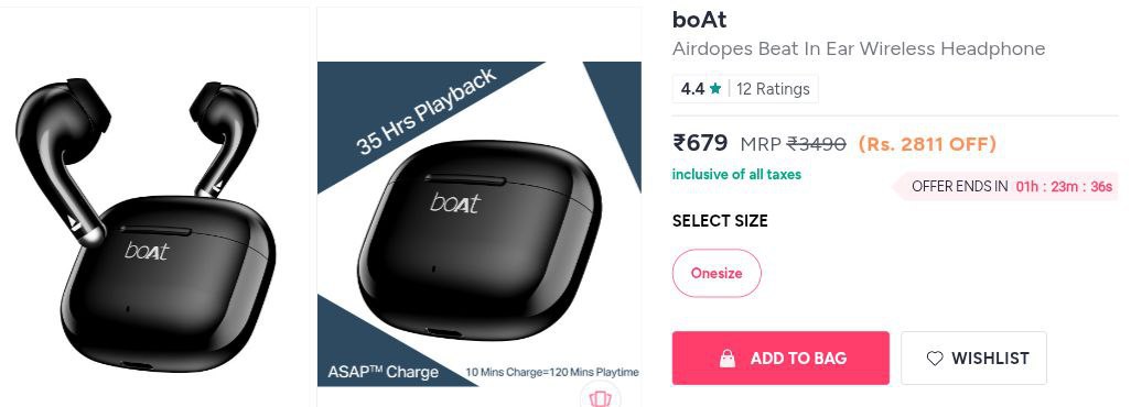 Myntra Airdopes Beat 699 Airdopes 101v2 619 Bassheads 100 M 229 Ace Gen 2 7