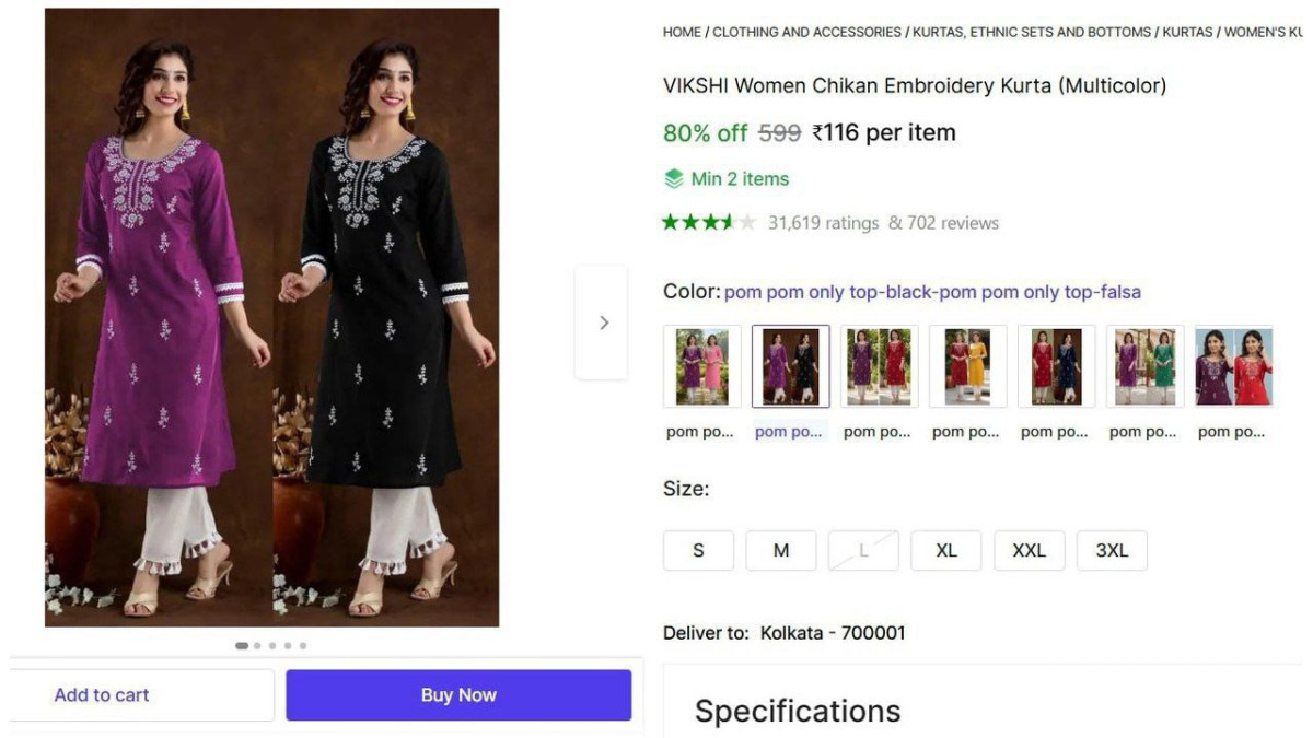 Women Embroidery Kurta 116 126 Min Buy 2 Qty – Best Price in India