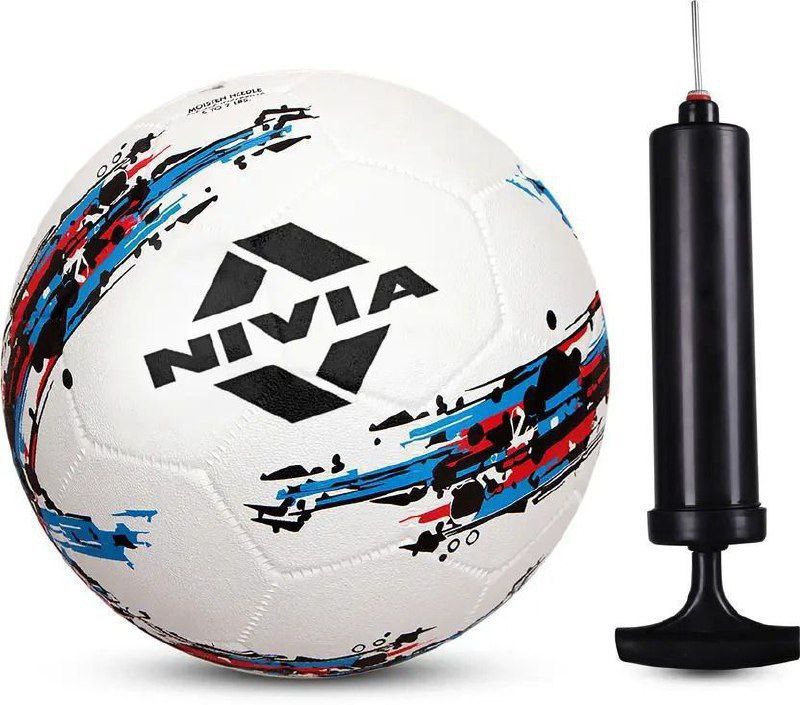 Nivia Storm With Pump Football - Size 5 (standard Pack Of 1 White Black) – 