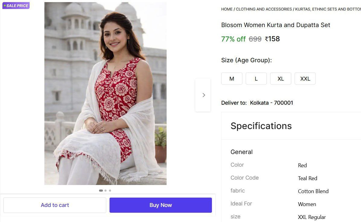 Kurta And Dupatta Set 158 – Best Price in India