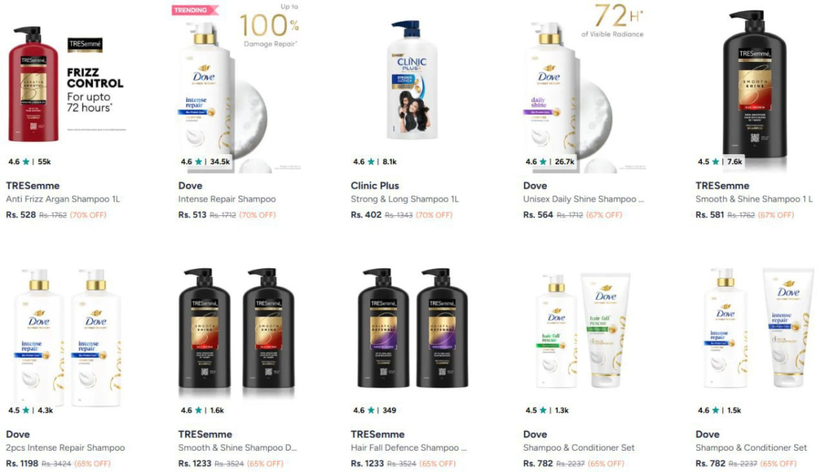Myntra 70 On Branded Shampoo – Best Price in India