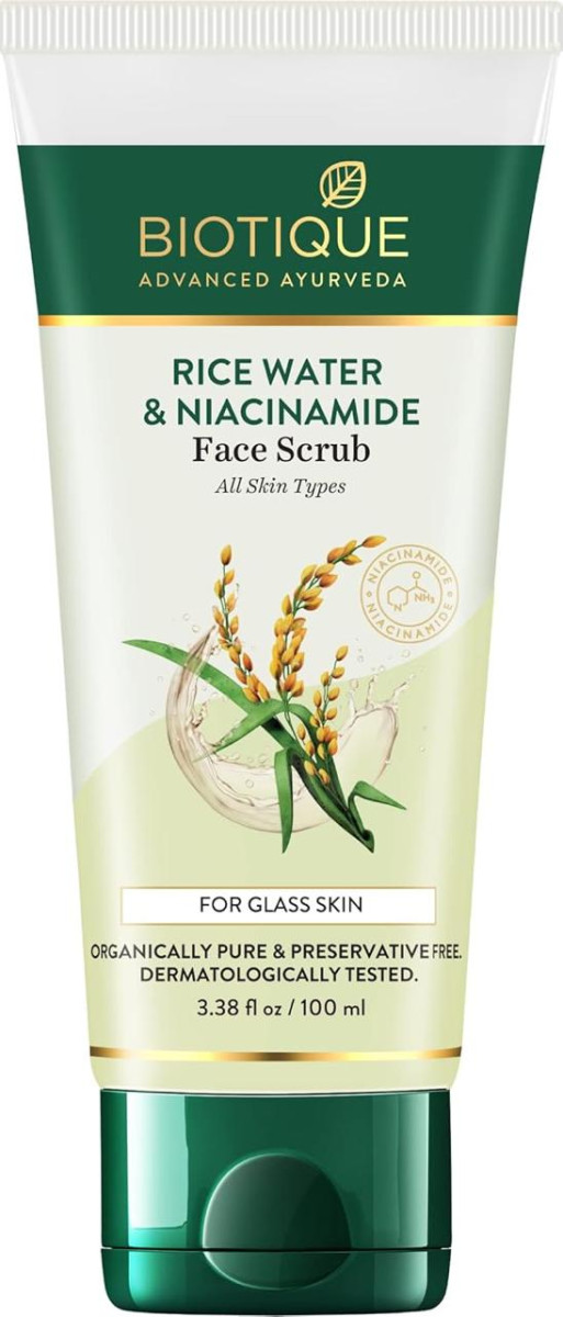 Biotique Rice Water Niacinamide Deep Cleanse Gel Face Scrub 100ml 123 – Bes