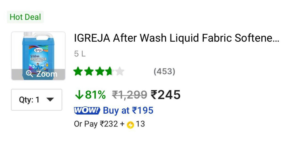Loot Liquid Fabric Softener 5l 245 For Softness Shine Long Lasting Freshnes