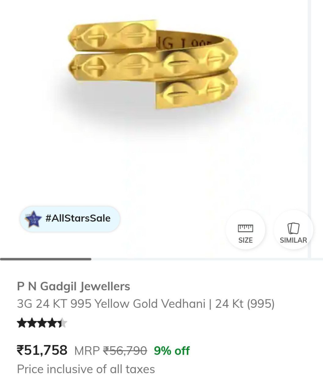 Ajio Golden Sale Huge Savings On Gold Vedhani Limited Time Png Jewellers 3g