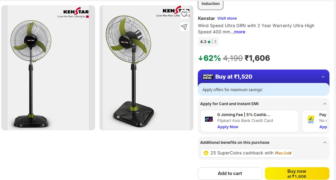Kenstar 400 Mm Pedestal Fan 1606 – Best Price in India
