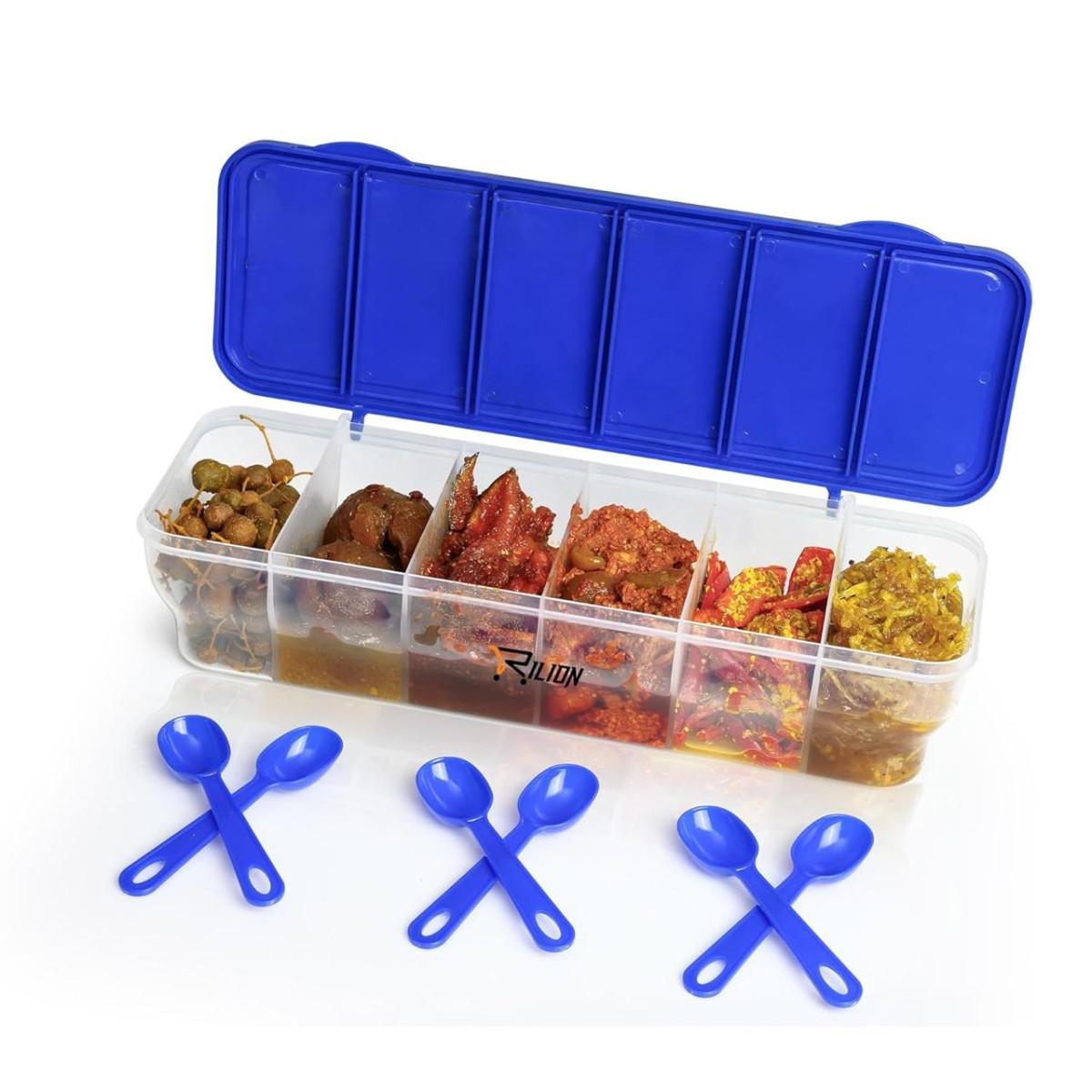 Rilion Multipurpose 6-in-1 Masala Box For Kitchen 6 Spoons 1800 Ml 156 – Be