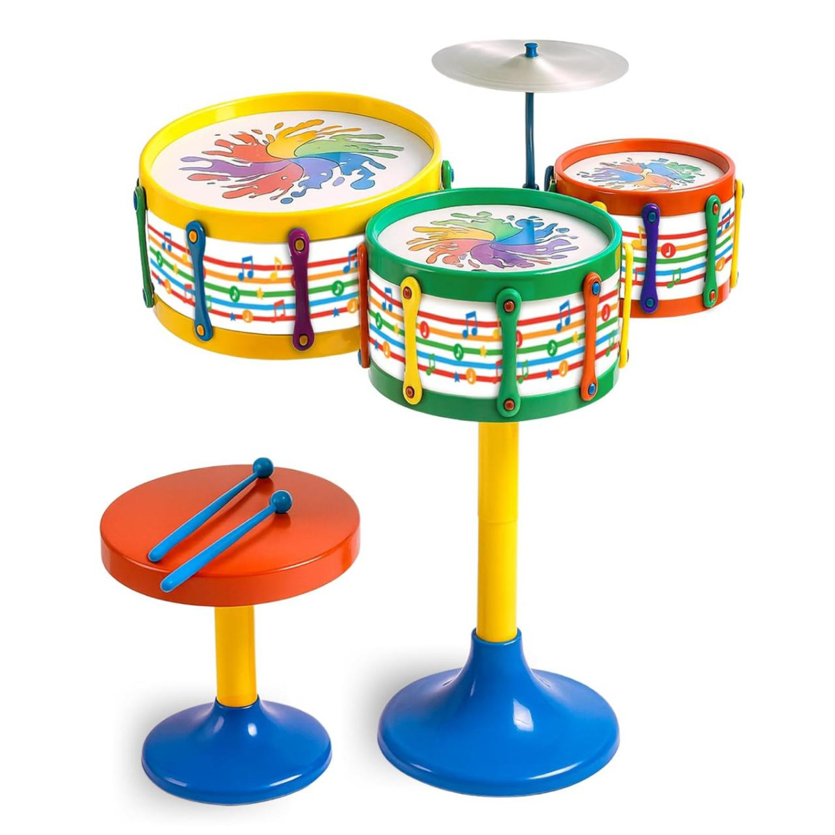 Toyztrend Jazz Drum Set Senior Musical Band Instruments With 3 Drums 1 Dish